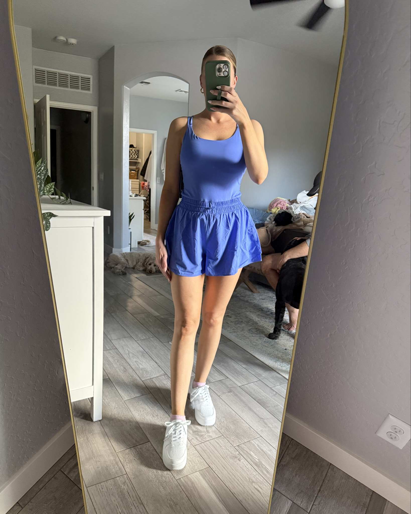 Love this blue romper with the clinched waist! Perfect for working out or running errands! 

#walmartfitness #affordablefashion

#LTKfitnessgoals #LTKgrwm #LTKmomlife