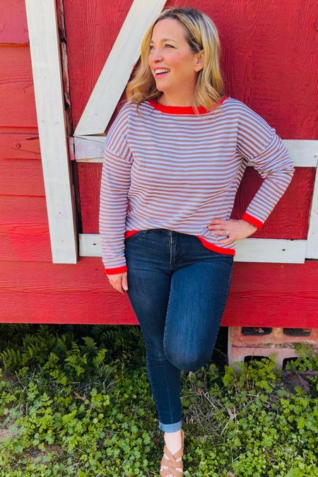 This lightweight sweater comes in lots of color variations! Choose a cute nautical color for a cruise outfit or travel outfit. Pair with white jeans for a fun look! 

#LTKover40 #LTKfindsunder50 #LTKtravel