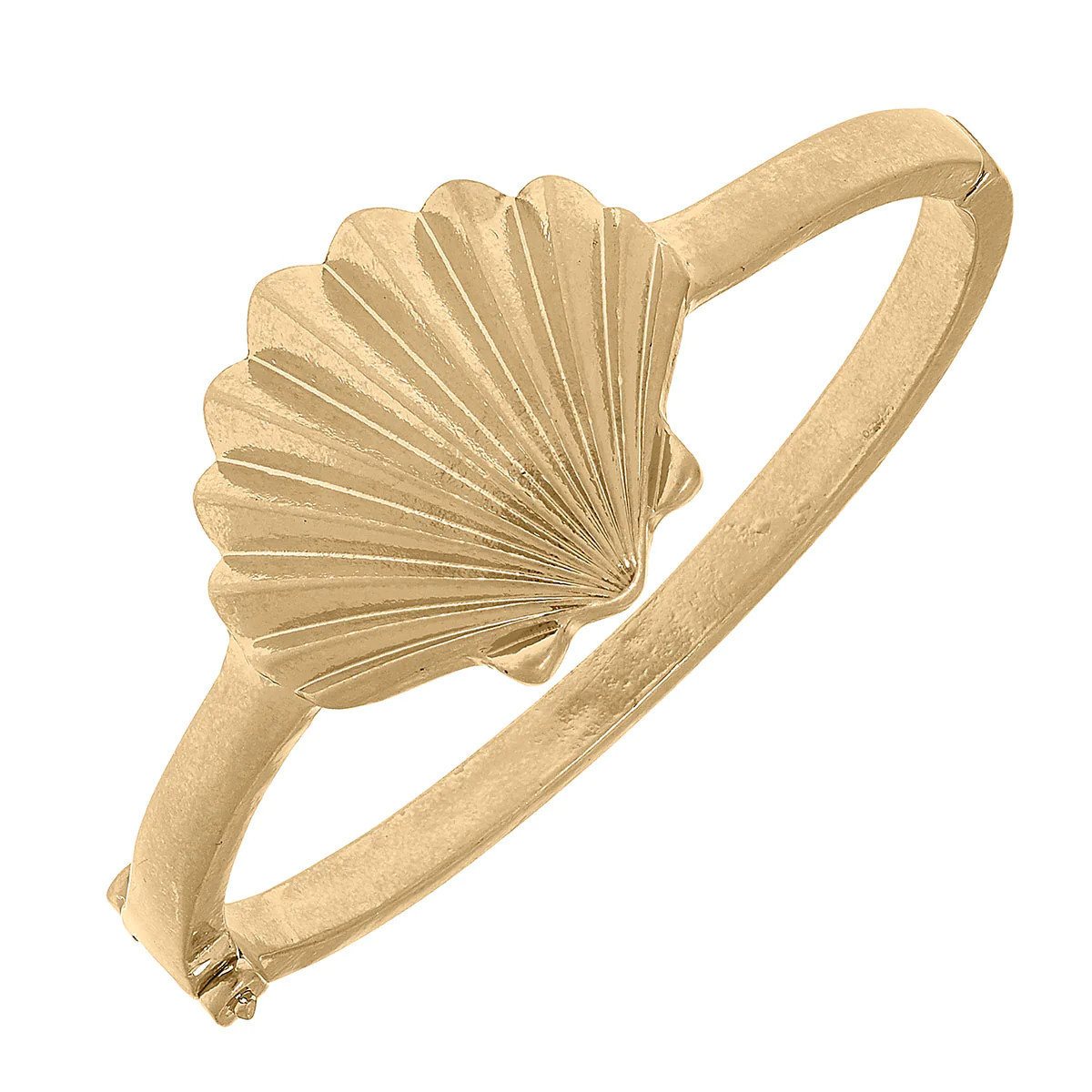 Scallop Shell Hinge Bangle in Worn Gold | CANVAS