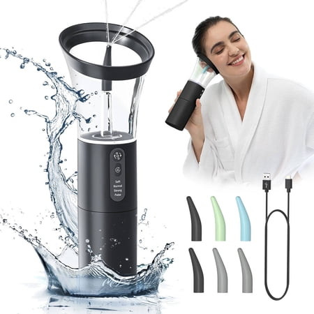 Morfone Ear Wax Removal with One-Piece Waste Tank, Ear Cleaner with Water Temperature Sensor, 4 Pressure Settings, Ear Cleaning Kit for Ear Wax Buildup & USB-C Cable, IPX6, Black | Walmart (US)
