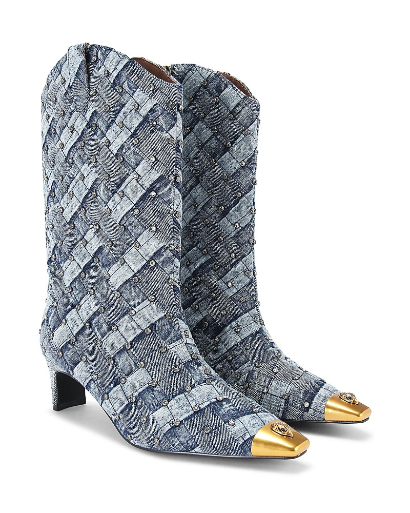 Kurt Geiger London Women's Regent Snip Toe Crystal Detail High Heel Demin Boots | Bloomingdale's (US)
