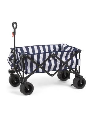 Striped  Foldable Beach Cart | TJ Maxx
