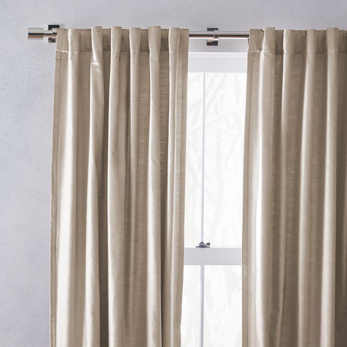 Luster Velvet Curtain - Simple Taupe | West Elm (US)
