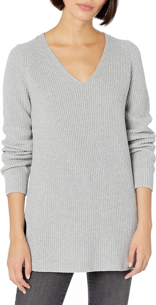 Women's Cotton Half-Cardigan Stitch Deep V-Neck Sweater | Amazon (US)