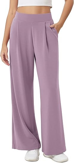 ODODOS Modal Soft Wide Leg Pants for Women High Waist Casual Relaxed Pants with Pockets-27/29"/ 3... | Amazon (US)