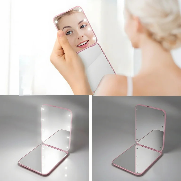 DAYBETTER Pocket Mirror,Magnification LED Compact Travel Makeup Mirror with Light for Purse | Walmart (US)