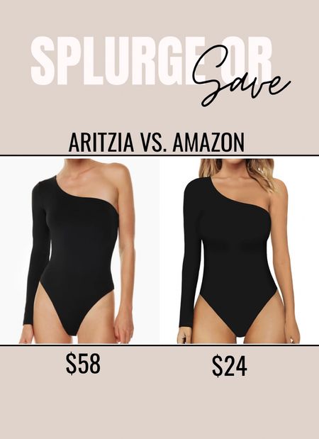 Amazon fashion
Amazon deal
Aritzia 
Bodysuit
One shoulder bodysuit 
Long sleeve bodysuit 
Splurge or save
Look for less 

#LTKstyletip #LTKunder100 #LTKfit