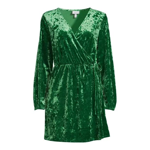 The Get Women's Velvet Wrap Mini Dress | Walmart (US)