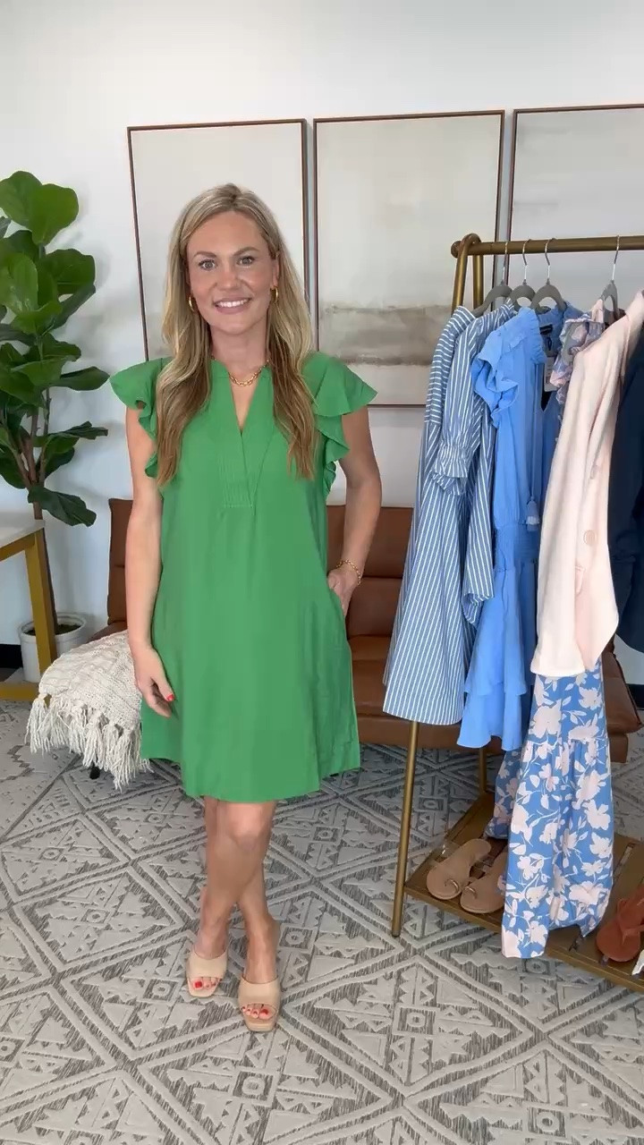Green dresses are a strong option for spring and summer wardrobes because the color works for vacation, graduations, teacher outfits, brunch, baby showers, casual workwear, and wedding related events. This Gibsonlook shift dress features flutter sleeves, a relaxed fit, and lightweight fabric that makes it comfortable for warm weather while still looking polished. The simple silhouette also makes it easy to style with wedges, flat sandals, or sneakers depending on the occasion.

Dress: Small
Shoes: 7.5
Bra Size: 34DD
Height: 5’2

gibsonlook  green dress  shift dress  spring dress outfit  summer dress  teacher outfit  brunch outfit  baby shower dress  graduation outfit  casual workwear  vacation outfit  flutter sleeve dress  petite style  wedding event outfit  church outfit  polished casual style  everyday dress outfit  AudrieDollins

#LTKOver40 #LTKWorkwear #LTKSeasonal