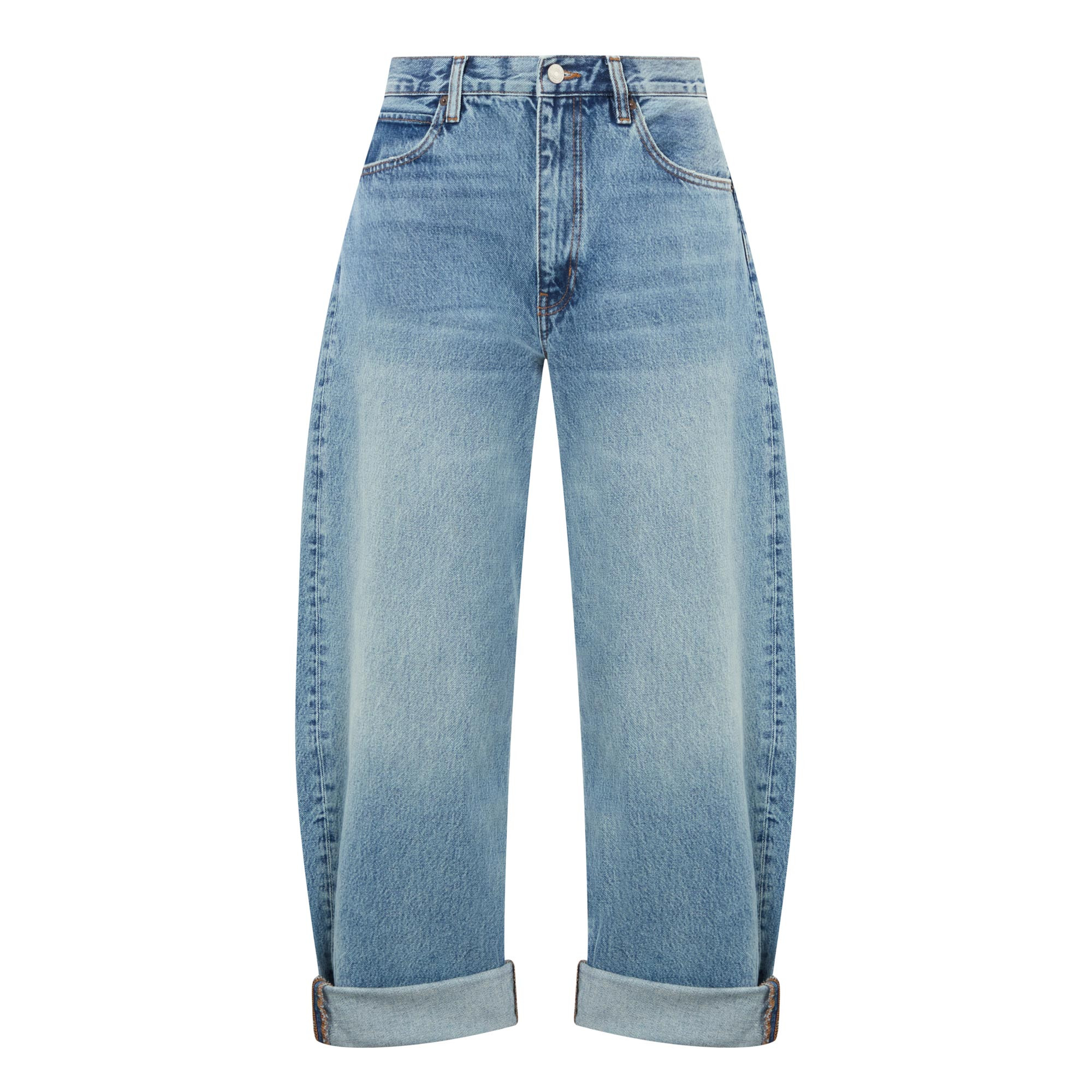 FRAME The Bubble Tapered Jeans - Mid Blue | Brown Thomas (IE)