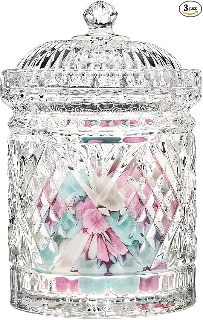 Godinger Canister Set, Crystal Glass Canisters Food Storage Candy Jars - Dublin Collection, Set o... | Amazon (US)