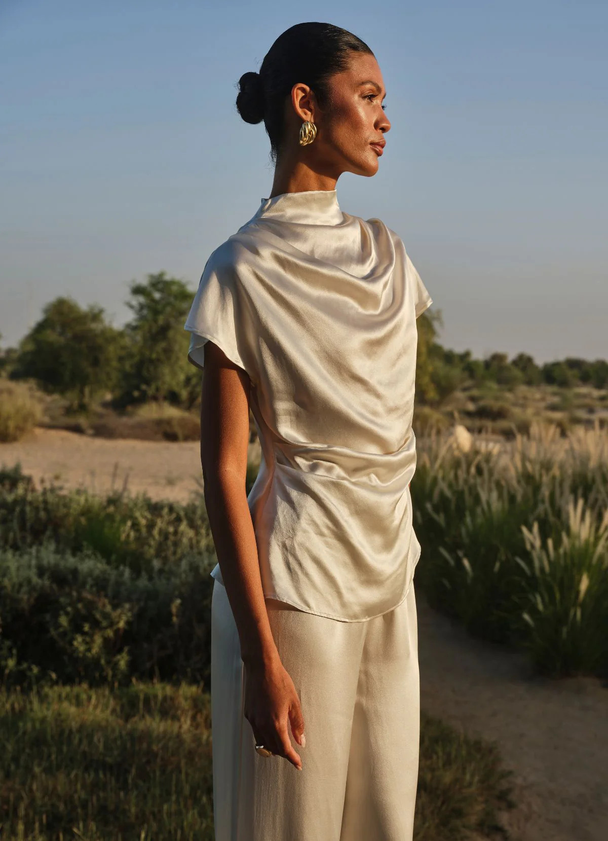 Ivory Silk Top | DE SAVARY LONDON