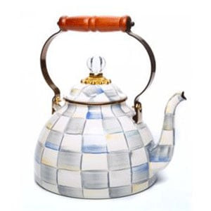 MacKenzie-Childs | Sterling Check Enamel Tea Kettle - 2 Quart | MacKenzie-Childs