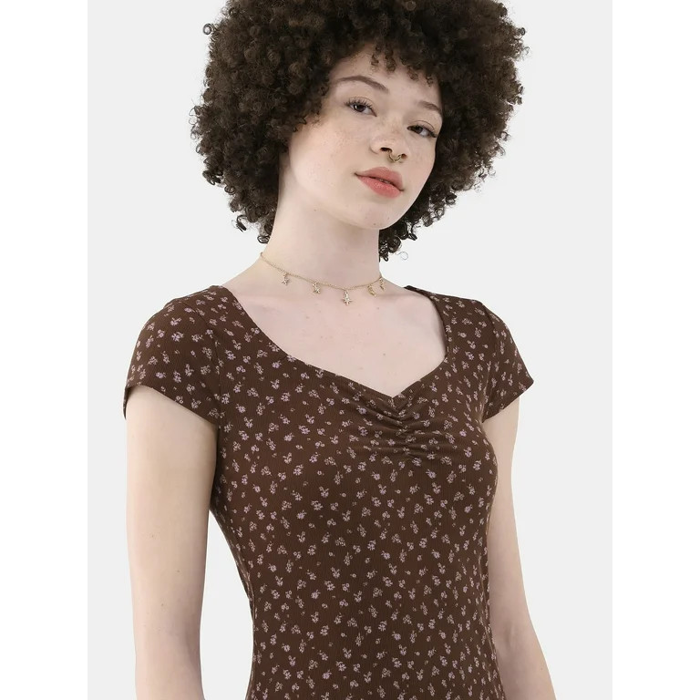 No Boundaries Rib Knit Mini Dress, Women’s - Walmart.com | Walmart (US)