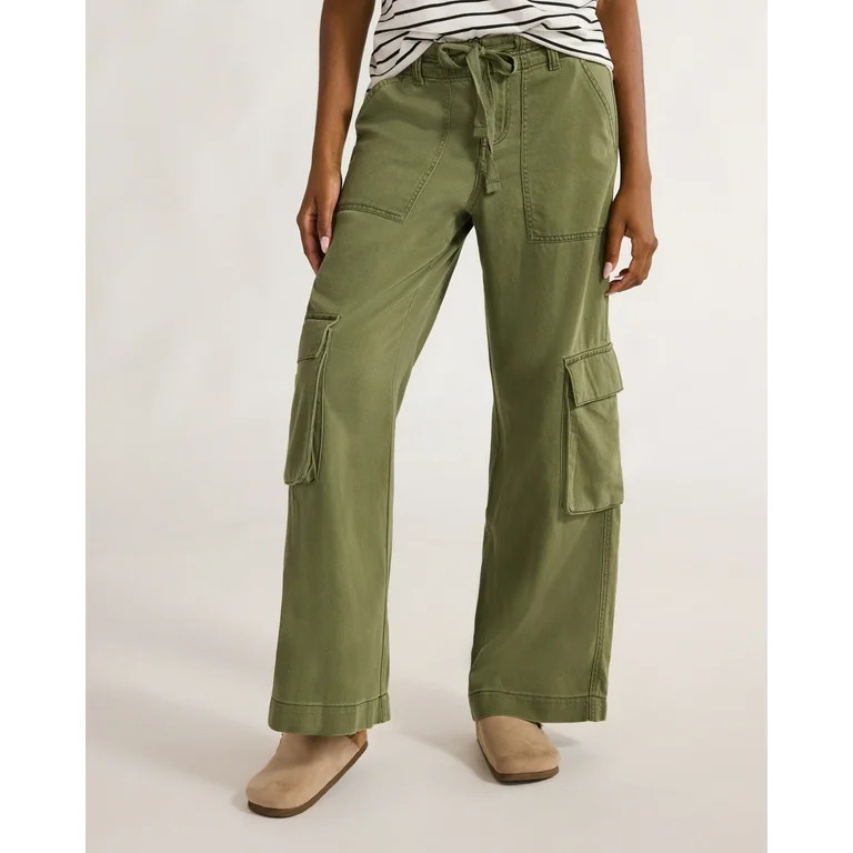 Time and Tru Women's Drawstring Cargo Pants, Sizes 2-20 | Walmart (US)