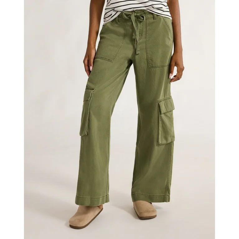 Time and Tru Women's Drawstring Cargo Pants, 29", 31", 33" Inseams, Sizes 2-20 | Walmart (US)