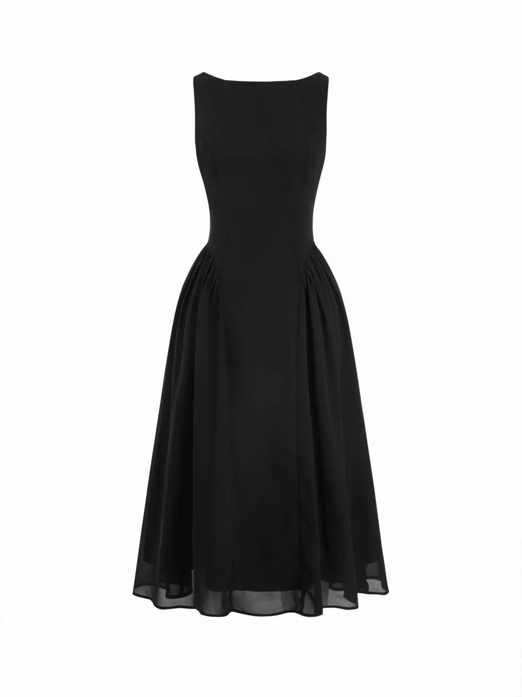 Boat Neck Solid Ruffle Ruched Maxi Dress CHF 39.90Hot | Cider