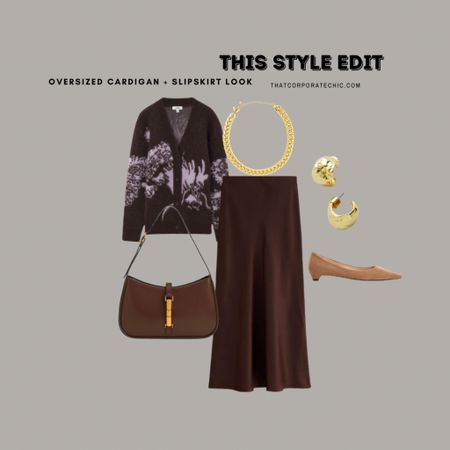 Spring outfit formulae - cardigan + slip skirt + flats + gold tone jewellery to elevate the look

#casualworkwear #everydaystyle

#LTKstyletip #LTKworkwear #LTKSeasonal