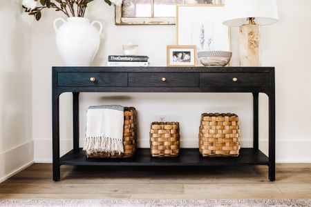 Allen console table from Mcgee and Co is 25% off now!

#entrytable #entryconsole #allenconsole #blackentrytable #consoletablestyling #tabledecor #tablestyling 

#LTKhome #LTKfamily #LTKsalealert