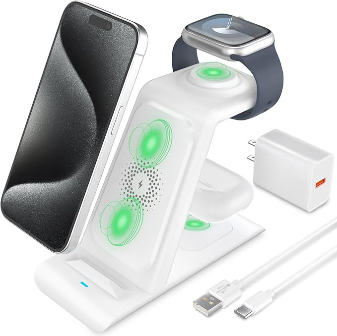 HATALKIN 3 in 1 Wireless Charging Station Compatible for Apple Products Multiple Devices Apple Wa... | Amazon (US)