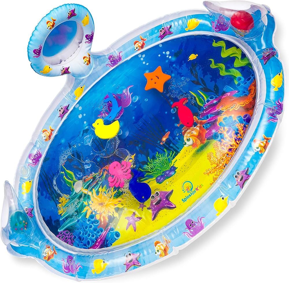 Splashin'kids Inflatable Tummy Time Premium Water mat with Mirror and rattles Infants Toddlers Th... | Amazon (US)
