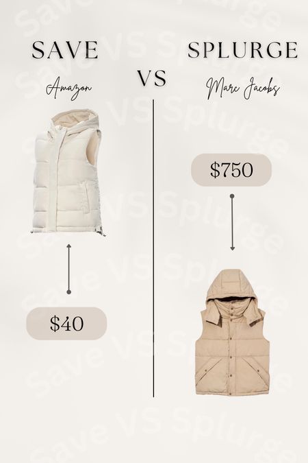 Save vs splurge / quilted puffer vest from Amazon looks similar to Marc Jacob’s quilted vest 

#LTKGiftGuide #LTKstyletip #LTKSeasonal