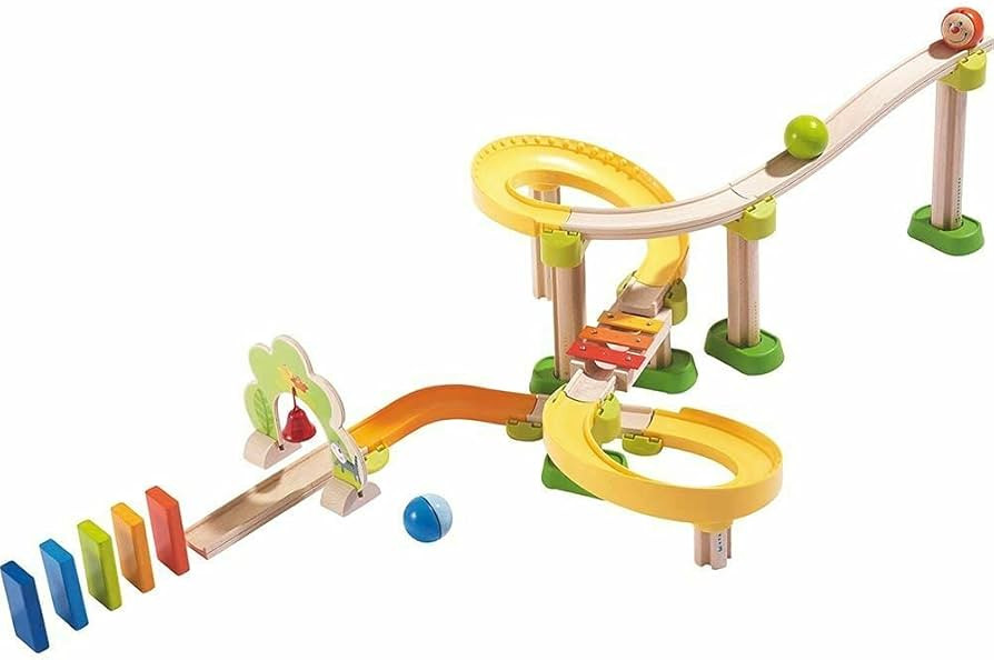 HABA Kullerbu Sim-Sala-Kling - 38 Piece Wooden & Plastic Train Track Set for Balls with Musical E... | Amazon (US)