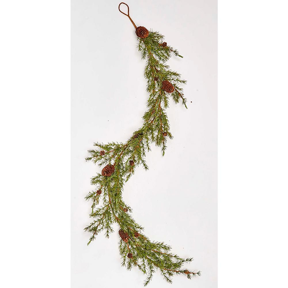 5.6 ft. Pine and Cone Garland | The Home Depot