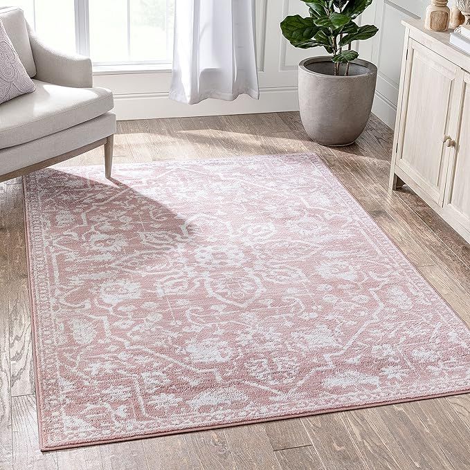 Well Woven Della Blush Vintage Medallion Pattern Area Rug 5x7 (5'3" x 7'3") | Amazon (US)