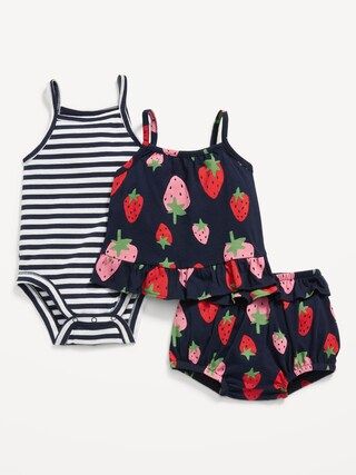 Cami Ruffle Bloomer Set and Bodysuit 3-Pack for Baby | Old Navy (US)