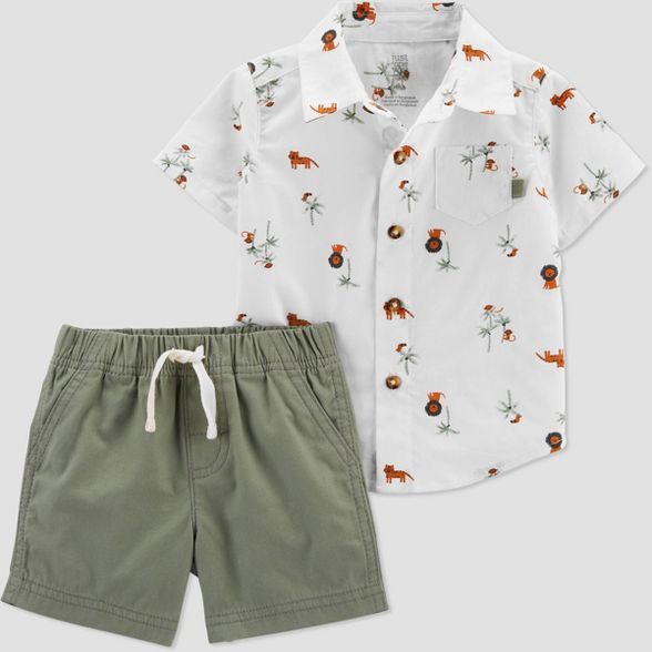 Baby Boys' Safari Top & Bottom Set - Just One You® made by carter's Olive | Target