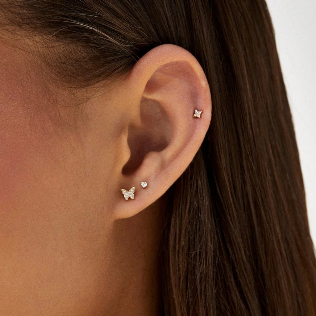 EF Collection Diamond Baby Butterfly Stud Earring | House of 29