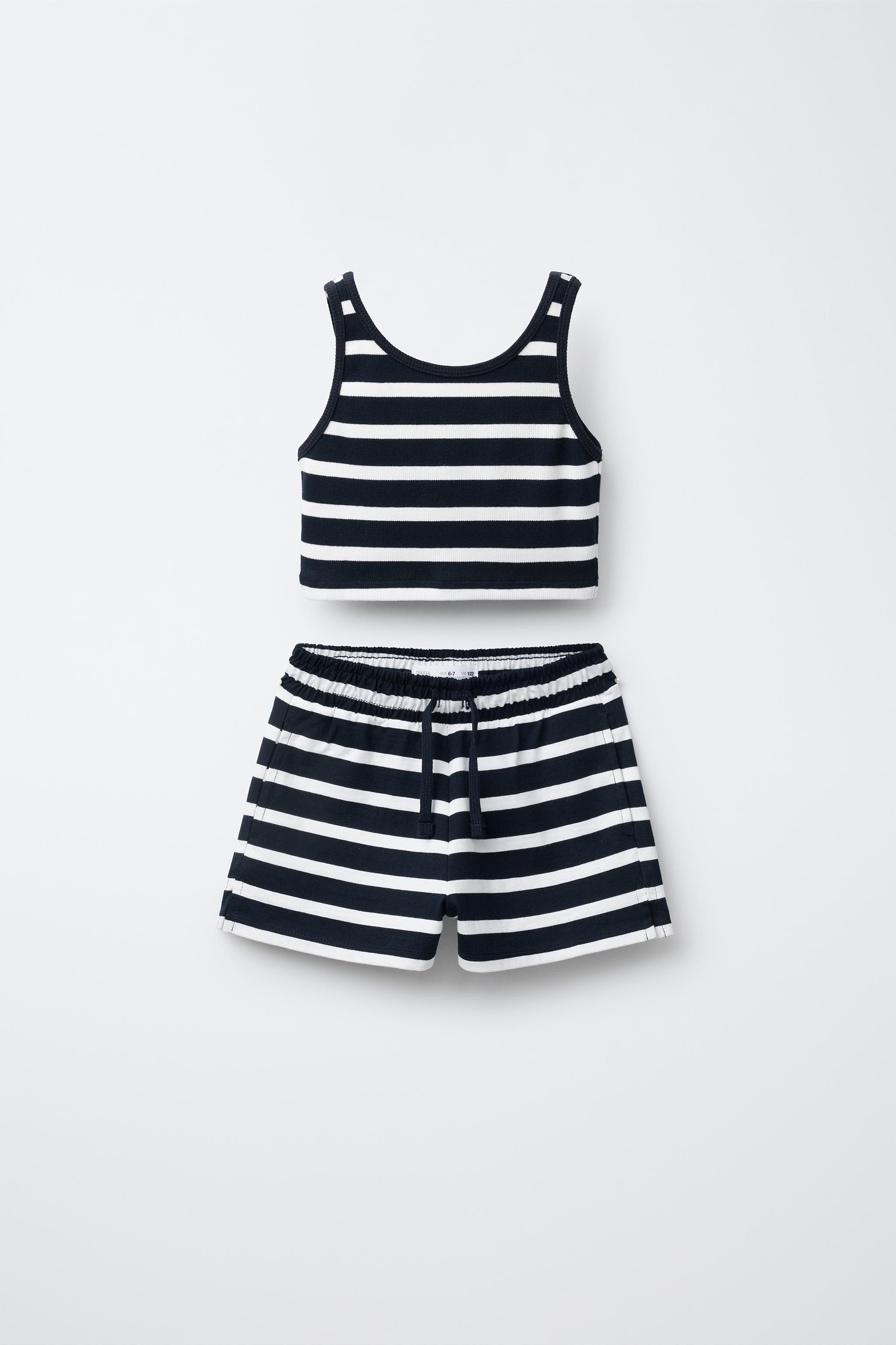 RIBBED T-SHIRT AND HEAVY BERMUDA SET | Zara US