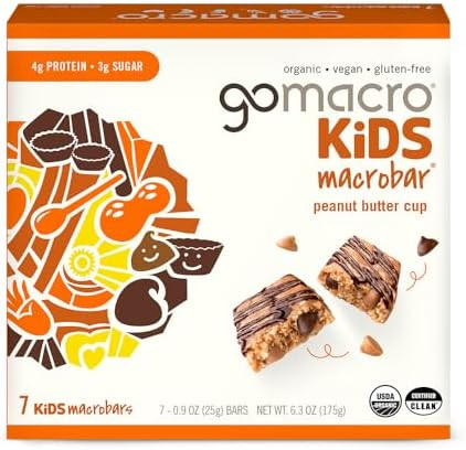 GoMacro Kids MacroBar Organic Vegan Snack Bars - Peanut Butter Cup (0.90 Ounce Bars, 7 Count) | Amazon (US)