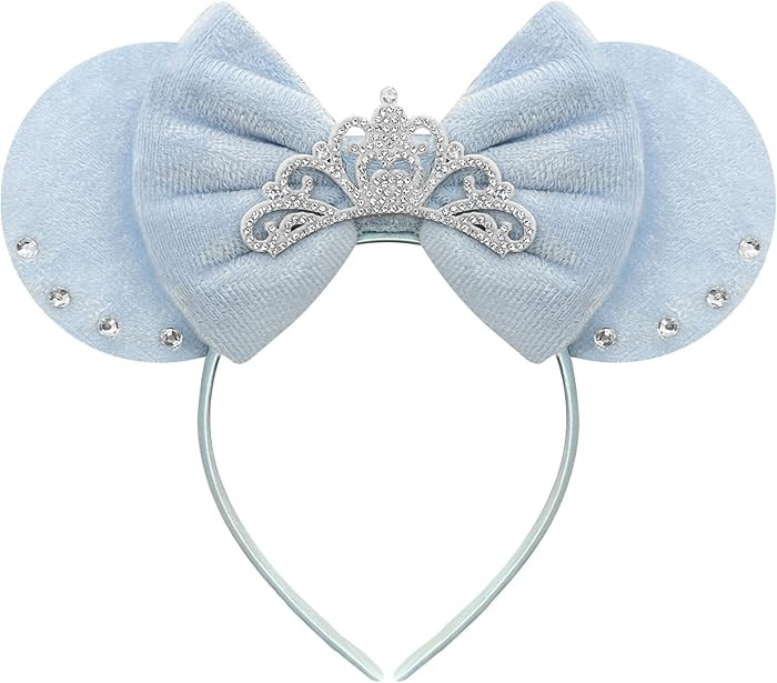 Trnerm Crown Princess Headband with Blue Mouse Ears for Women and Girls | Amazon (US)