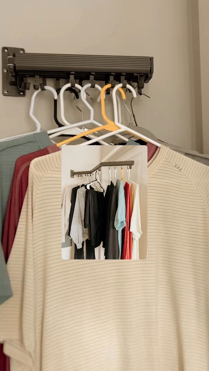 My wall mounted laundry rack is on sale! It’s perfect if you live in a small little place like me 🤣 very sturdy & holds plenty of clothes  

#LTKfindsunder50 #LTKsalealert