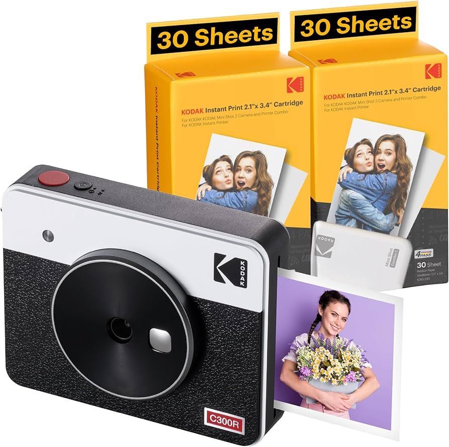 KODAK Mini Shot 3 Retro 4PASS 2-in-1 Instant Digital Camera and Photo Printer (3x3 inches) + 60 S... | Amazon (US)