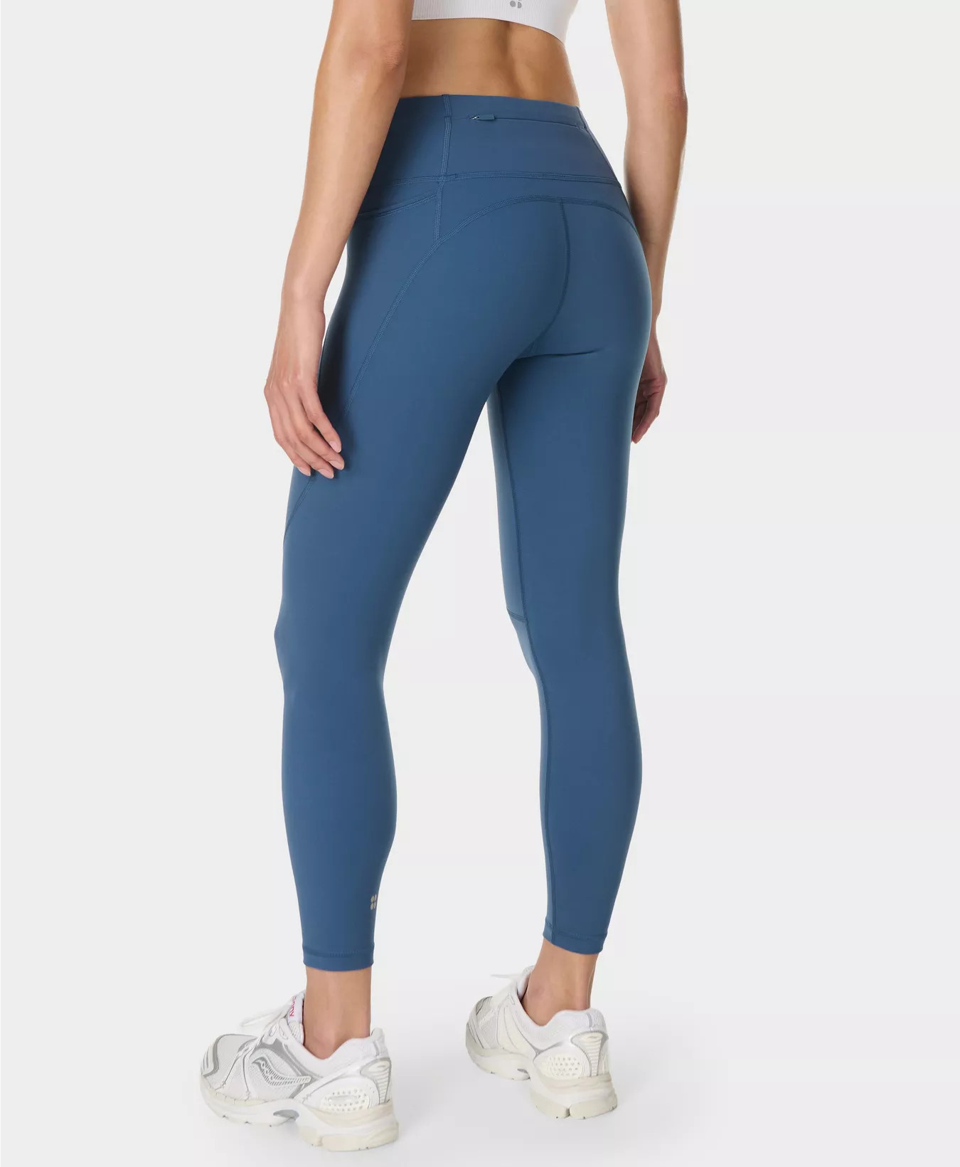 Power 7/8 Gym Leggings - Blue SB Icon Print | Women's Leggings | Sweaty Betty | Sweaty Betty UK