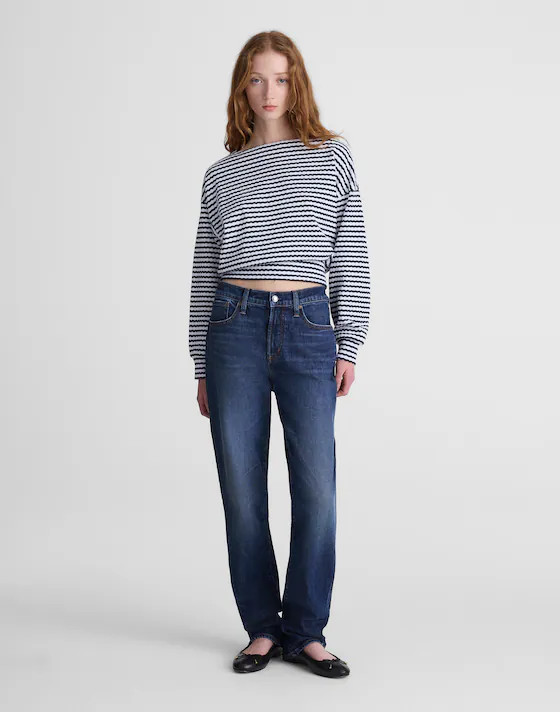 Textural-Stitch Boatneck Top | Madewell