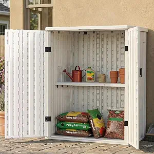 Heavy Duty Small Storage Cabinet Outdoor Weatherproof, 14 Cuft Garage Storage Cabinet with 2 Adju... | Amazon (US)
