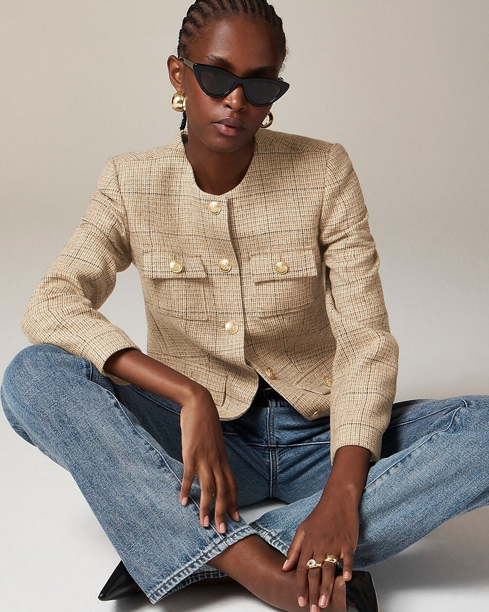 Isabelle lady jacket in plaid English wool | J. Crew US