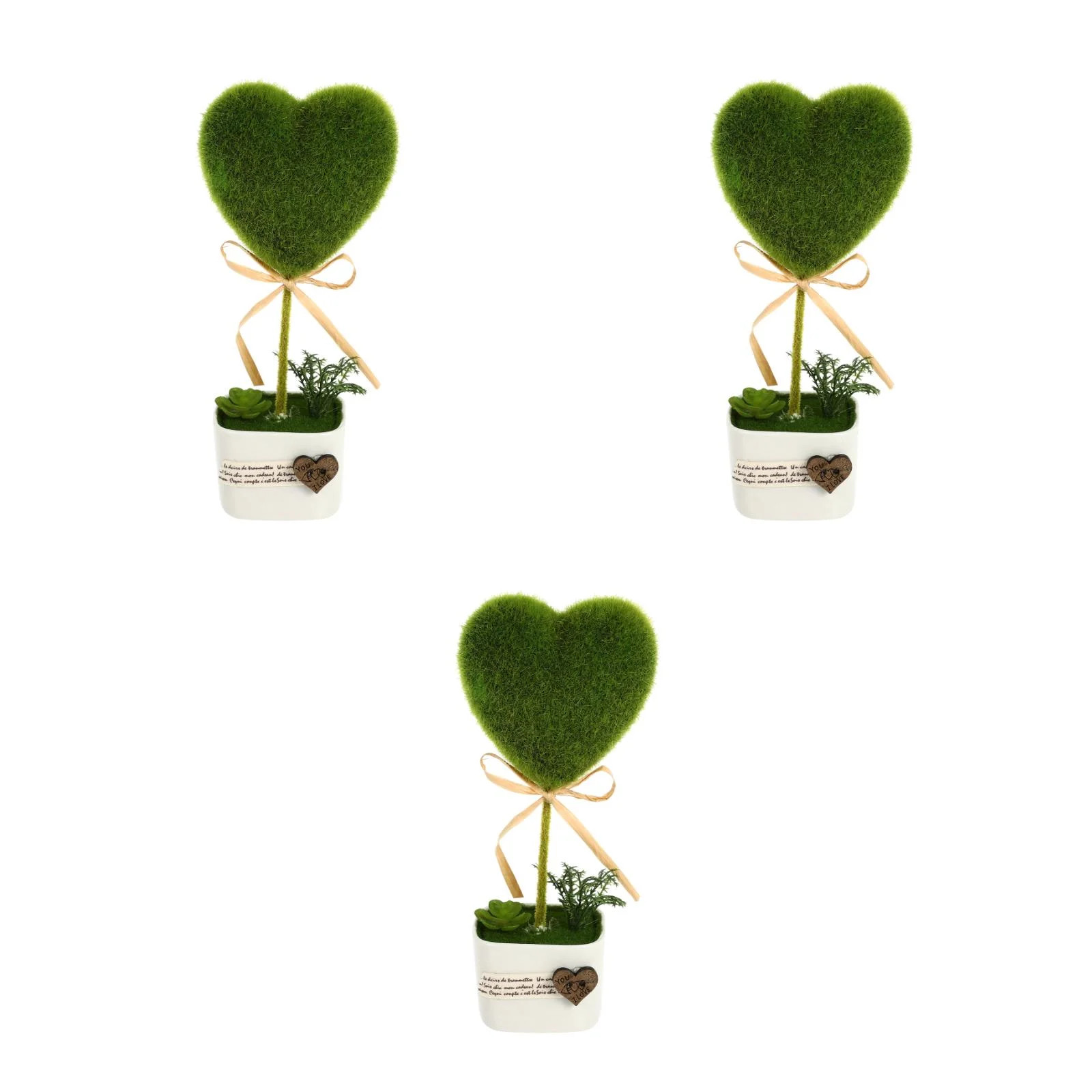 MLINS 3pcs Artificial Plants Heart Shape Grass Decorative Bonsai Pot for Home Wedding Valentines ... | Walmart (US)