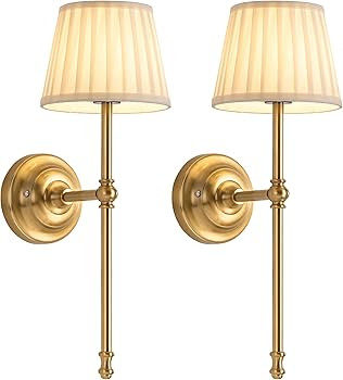 KDG Cordless Wall Sconces Set of 2, Small Wireless 5200mAh Rechargeable Battery Fabric LED Wall L... | Amazon (US)