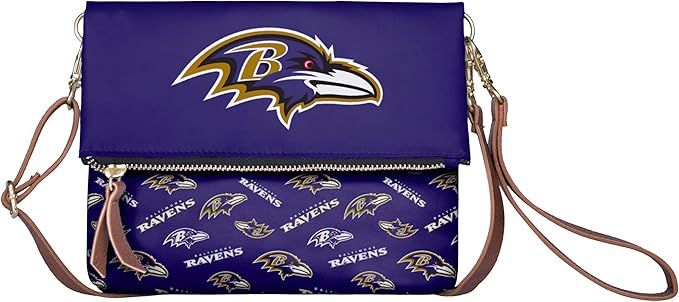 FOCO NFL Team Logo Printed Collection Foldover Purse Handbag Bag Tote | Amazon (US)