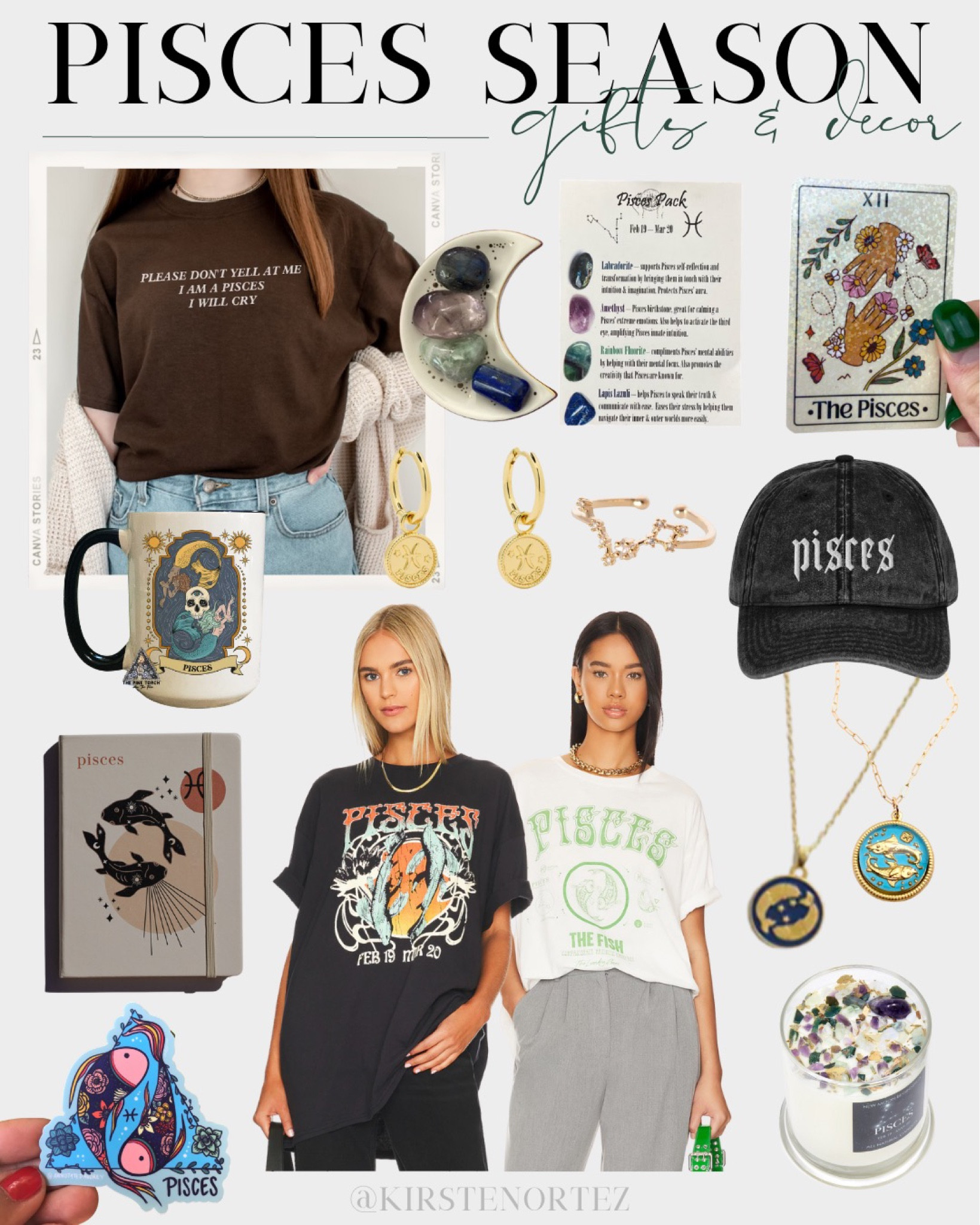 Pisces season decor, Pisces gifts, Pisces apparel, Pisces hat, Pisces jewelry, Pisces decor, Pisces tee, Pisces sweatshirt, Pisces mug, Pisces candle, Pisces sticker, Pisces necklace, Pisces crystals,
Pisces journal 

#LTKunder50 #LTKSeasonal #LTKunder100