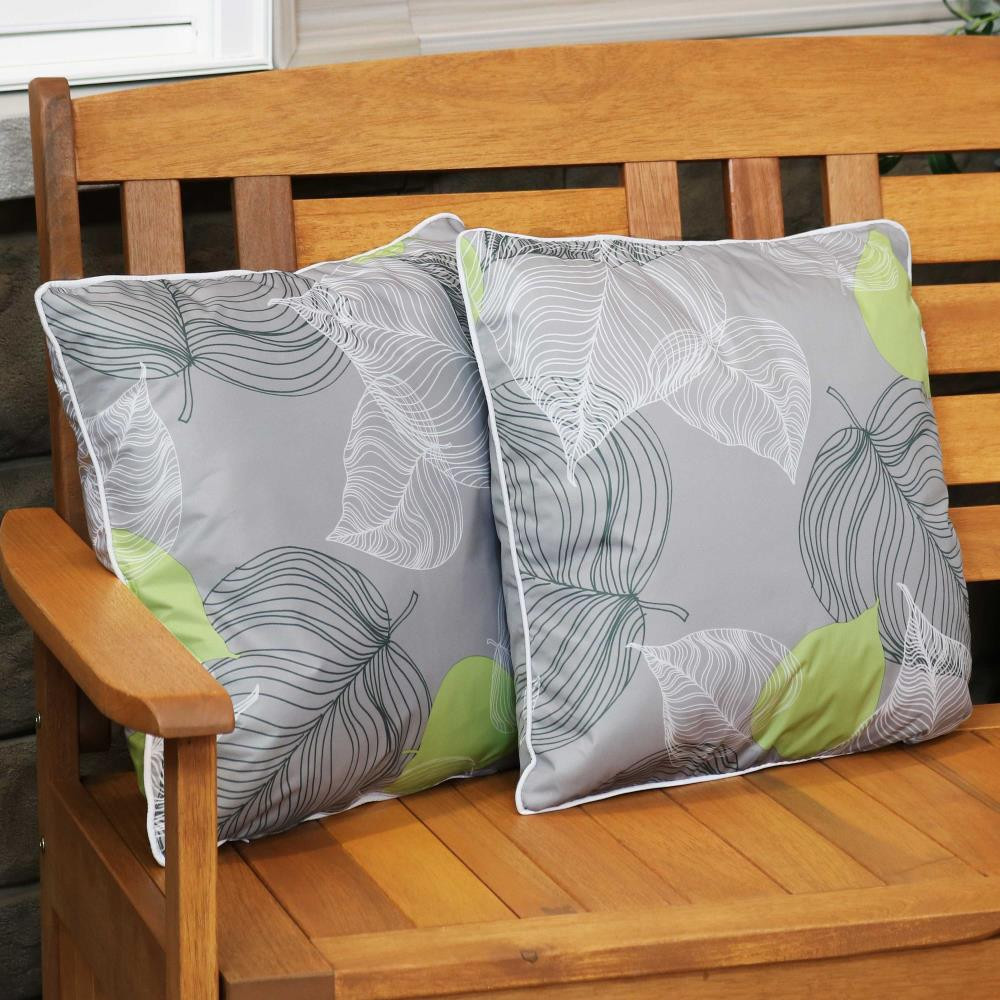 Sunnydaze Decor 2 -Pack Unbranded Floral Gray Square Throw pillow Polyester one_size | ZET-817 | Lowe's