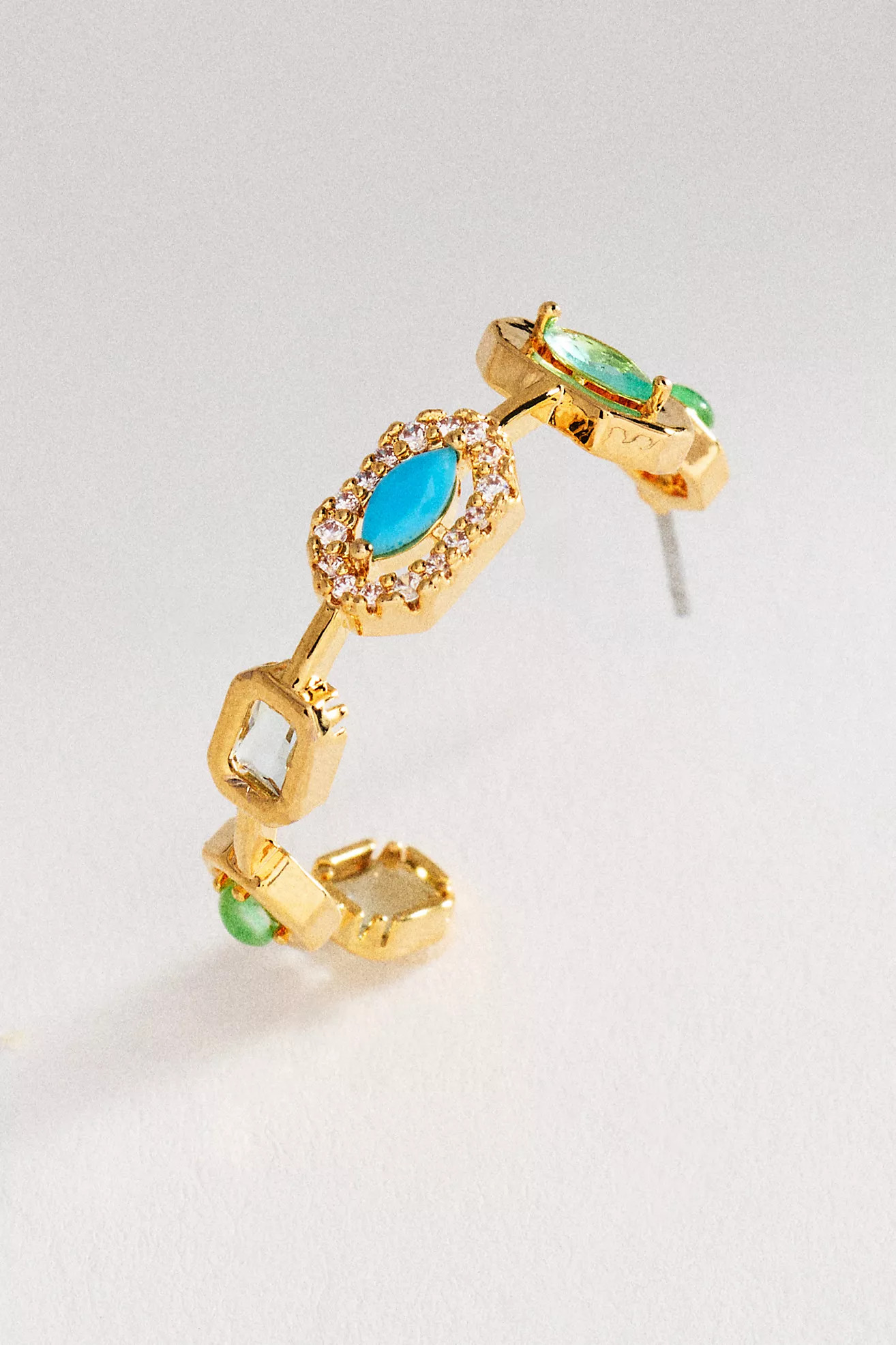 Mixed Crystal Mini Hoop Earrings | Anthropologie (US)