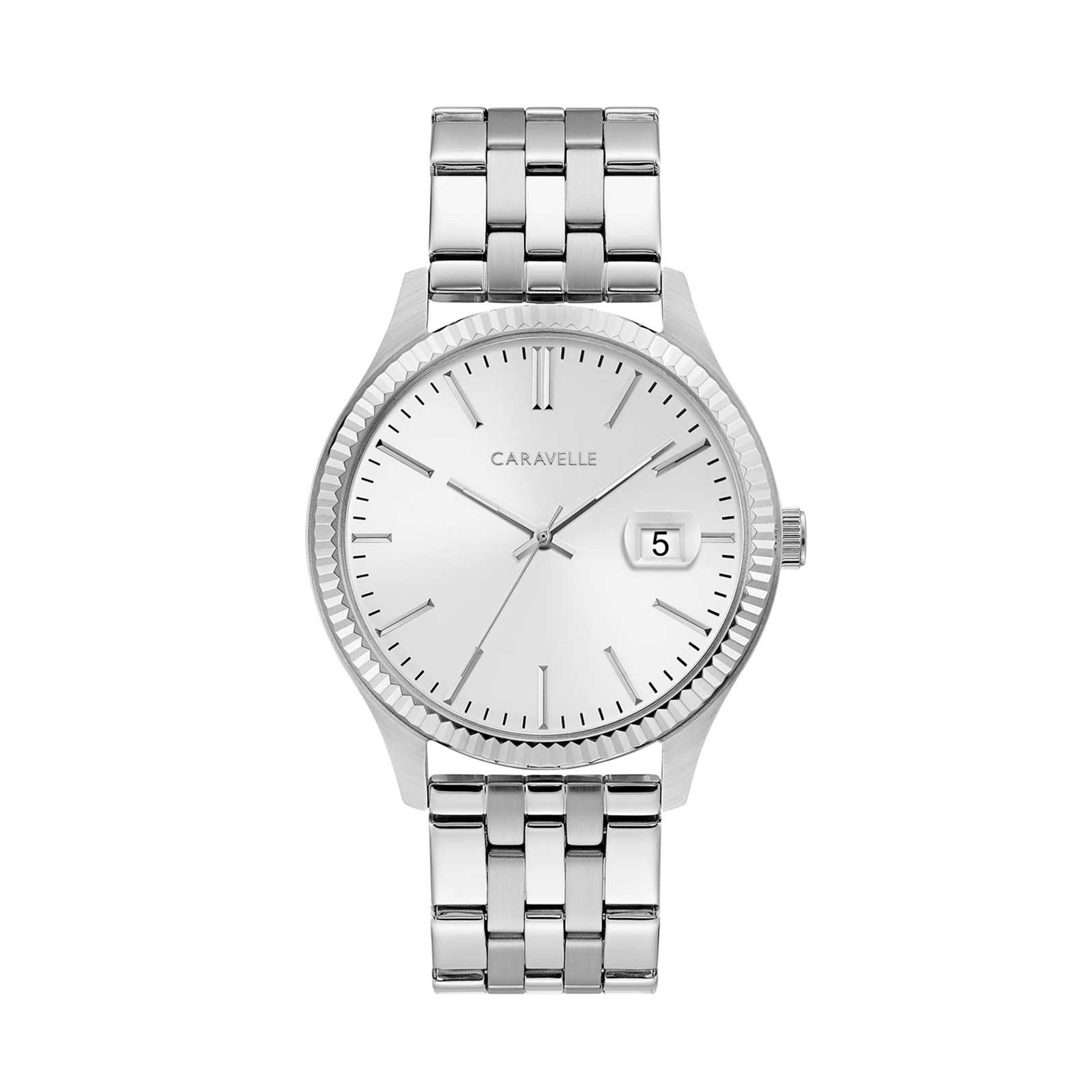 Caravelle by Bulova Men's Stainless Steel Watch - 43B163, Size: Large, Silver Tone | Kohl's