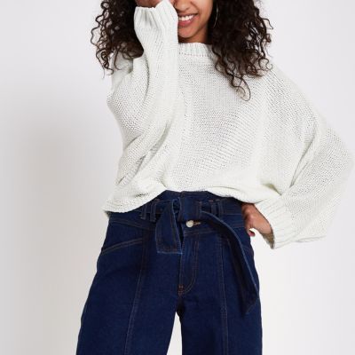 White batwing sweater | River Island (UK & IE)