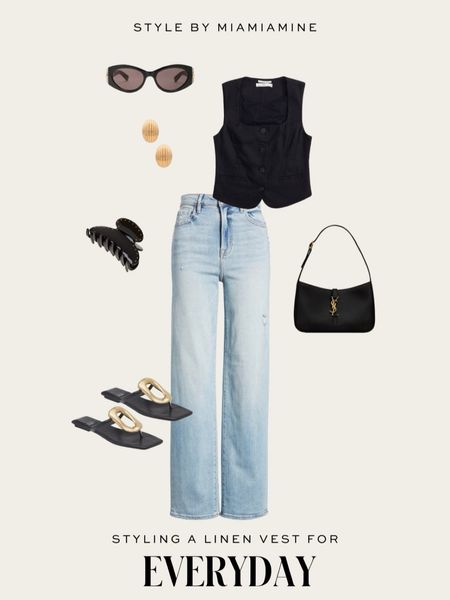 Chic summer outfit
Abercrombie linen vest
Nordstrom straight leg jeans under $100
Jeffrey Campbell sandals
Gucci sunglasses 
Saint Laurent handbag 



#LTKShoeCrush #LTKFindsUnder100 #LTKStyleTip